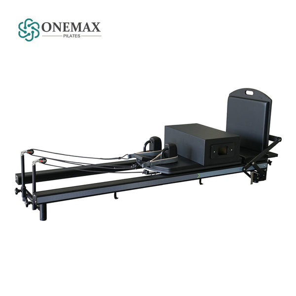 Onemax Aluminium Alloy Pilates Reformer Low Foot Gym Fitness Yoga Pilates Equipment With Vertical Stand