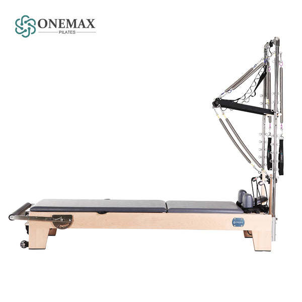 ONEMAX Reformer Professional Wooden Pilates Reformer with Half Trapeze for Pilates Studio Pilates Equipment
