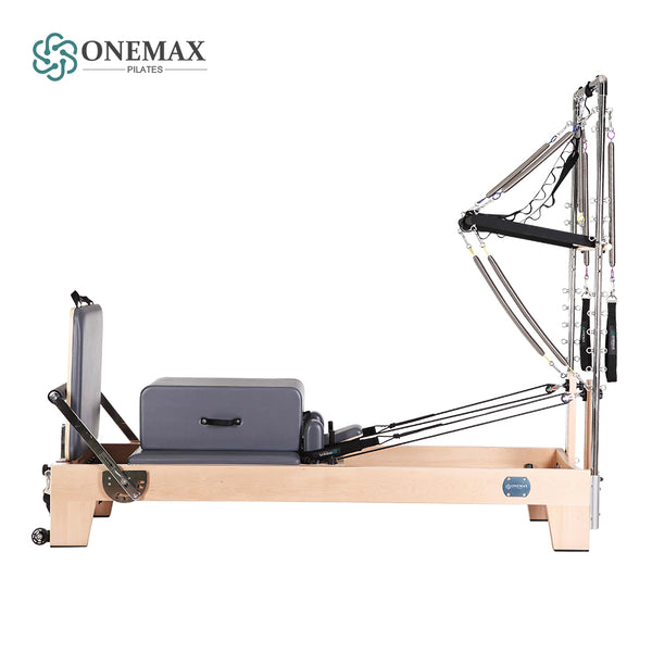 ONEMAX Reformer Professional Wooden Pilates Reformer with Half Trapeze for Pilates Studio Pilates Equipment