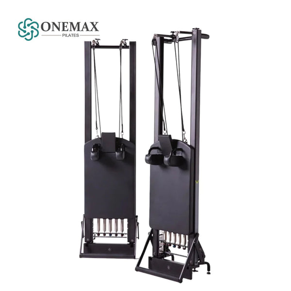 Onemax Aluminium Alloy Pilates Reformer Low Foot Gym Fitness Yoga Pilates Equipment With Vertical Stand