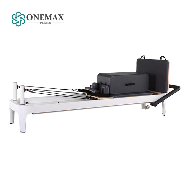 ONEMAX white aluminium reformer alle gro 2 pilates reformer white