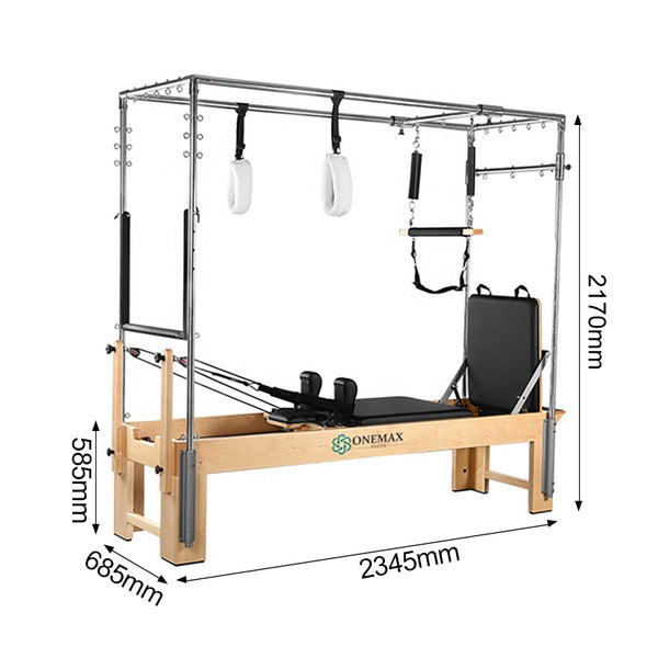 ONEMAX Reformer Trapeze Combination pilates cadillac reformer black leather