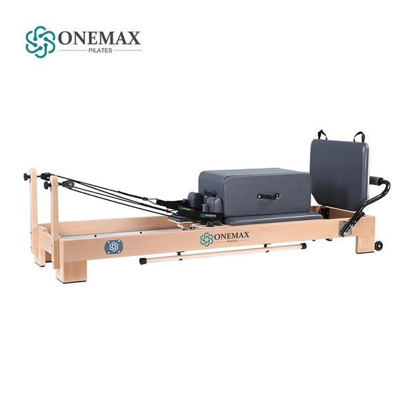 ONEMAX Beech wood Pilates reformer Customizable logo leather color
