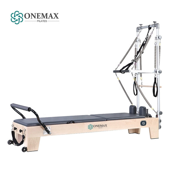 ONEMAX Pilates Reformer Machine with Half Trapeze Health Equipment  Wood Fitness Equipment Pilates Cadillac Reformer