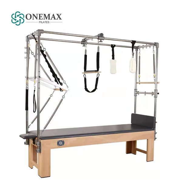 ONEMAX Professional Equipment Reformer Machine beech Pilates Trapeze Table Cadillac bed