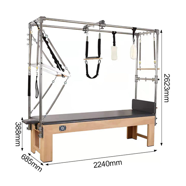 ONEMAX Professional Equipment Reformer Machine beech Pilates Trapeze Table Cadillac bed