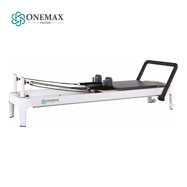 ONEMAX white aluminium reformer alle gro 2 pilates reformer white
