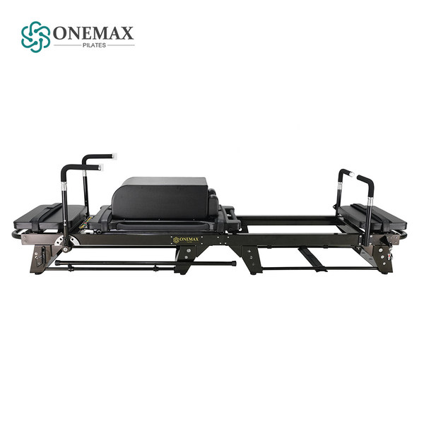 ONEMAX REFORMER Studio Yoga Fitness Equipment Yoga Core Bed Black Aluminum Megaformer Pilates Reformer Machine for Pre-sale