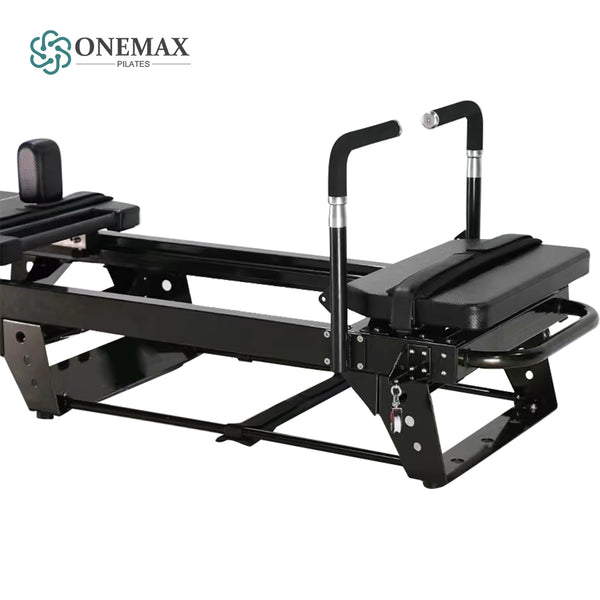 ONEMAX REFORMER Studio Yoga Fitness Equipment Yoga Core Bed Black Aluminum Megaformer Pilates Reformer Machine for Pre-sale