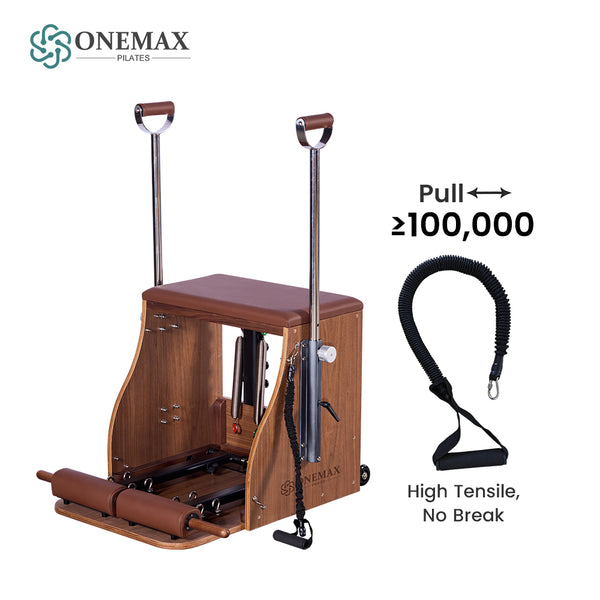 ONEMAX REFORMER Solid Walnut Wood Pilates Wunda Chair Commercial Grade Pilates Chair for Studio & Home Gym