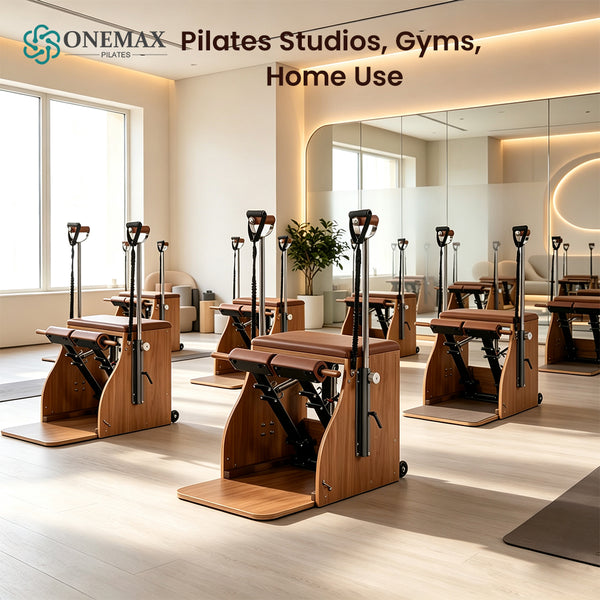 ONEMAX REFORMER Solid Walnut Wood Pilates Wunda Chair Commercial Grade Pilates Chair for Studio & Home Gym