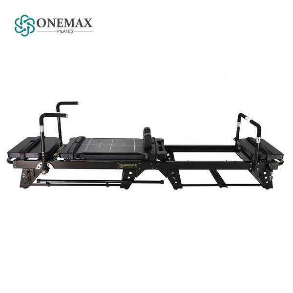 ONEMAX REFORMER Studio Yoga Fitness Equipment Yoga Core Bed Black Aluminum Megaformer Pilates Reformer Machine for Pre-sale