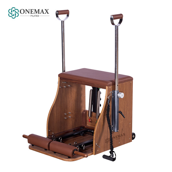 ONEMAX REFORMER Solid Walnut Wood Pilates Wunda Chair Commercial Grade Pilates Chair for Studio & Home Gym