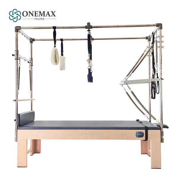ONEMAX Professional Equipment Reformer Machine White Maple Wood Pilates Trapeze Table Cadillac bed
