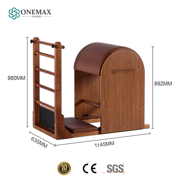 ONEMAX REFORMER Walnut Solid Wood Pilates Ladder Barrel Commercial Studio Pilates Equipment