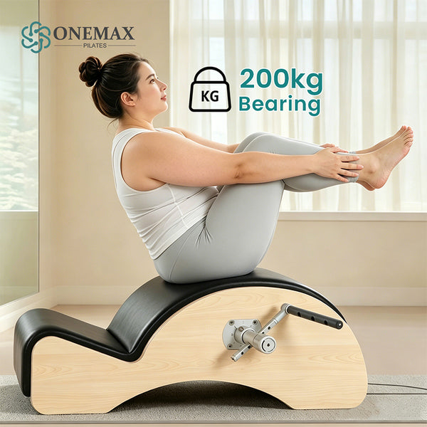 ONEMAX wooden Pilates Spine Corrector Barrel Home Gym Fitness Portable Workout Equipment Yoga