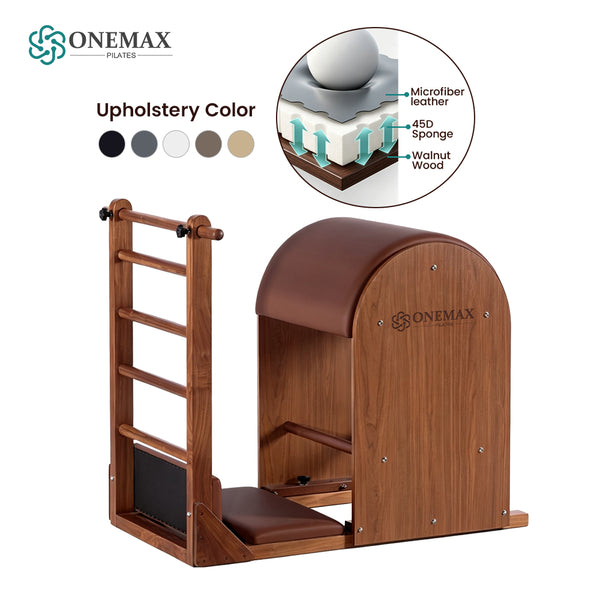 ONEMAX REFORMER Walnut Solid Wood Pilates Ladder Barrel Commercial Studio Pilates Equipment