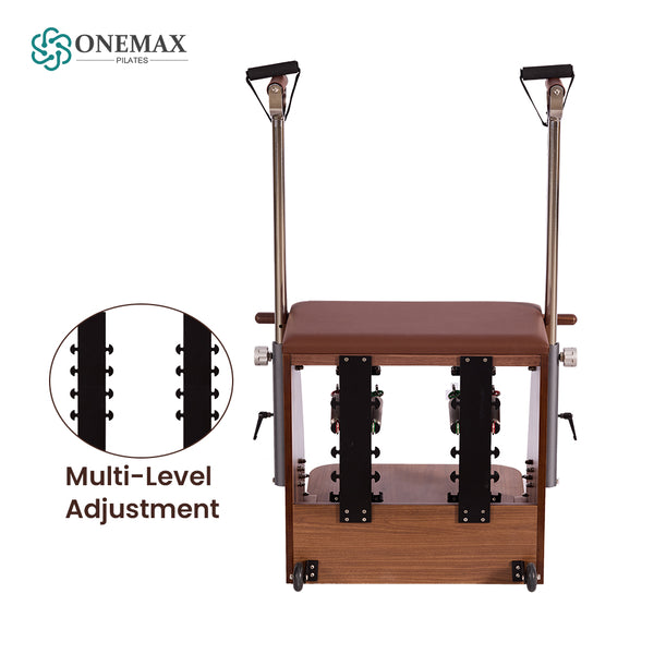 ONEMAX REFORMER Solid Walnut Wood Pilates Wunda Chair Commercial Grade Pilates Chair for Studio & Home Gym
