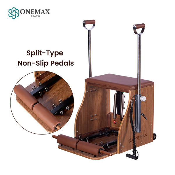 ONEMAX REFORMER Solid Walnut Wood Pilates Wunda Chair Commercial Grade Pilates Chair for Studio & Home Gym