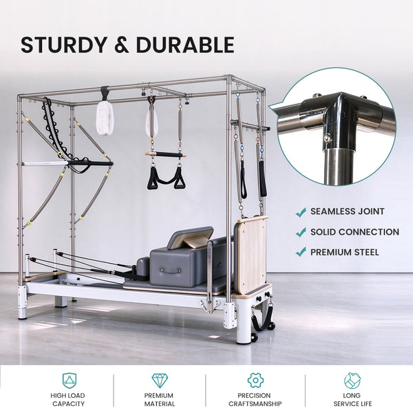 ONEMAX REFORMER Pilates Reformer with Tower Aluminum Alloy Cadillac Trapeze Table for Studio & Home
