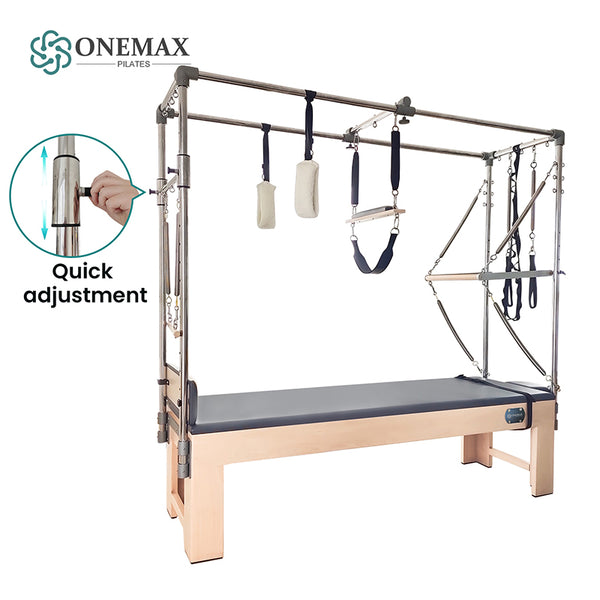 ONEMAX Professional Equipment Reformer Machine White Maple Wood Pilates Trapeze Table Cadillac bed