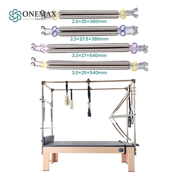 ONEMAX Professional Equipment Reformer Machine White Maple Wood Pilates Trapeze Table Cadillac bed
