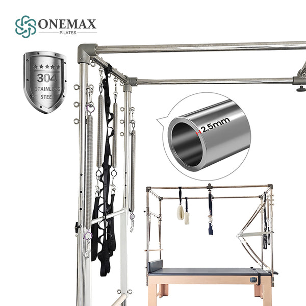 ONEMAX Professional Equipment Reformer Machine White Maple Wood Pilates Trapeze Table Cadillac bed