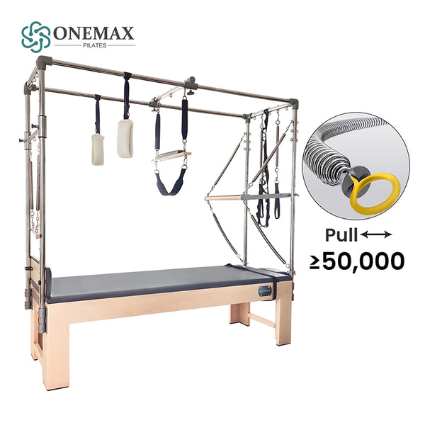 ONEMAX Professional Equipment Reformer Machine White Maple Wood Pilates Trapeze Table Cadillac bed