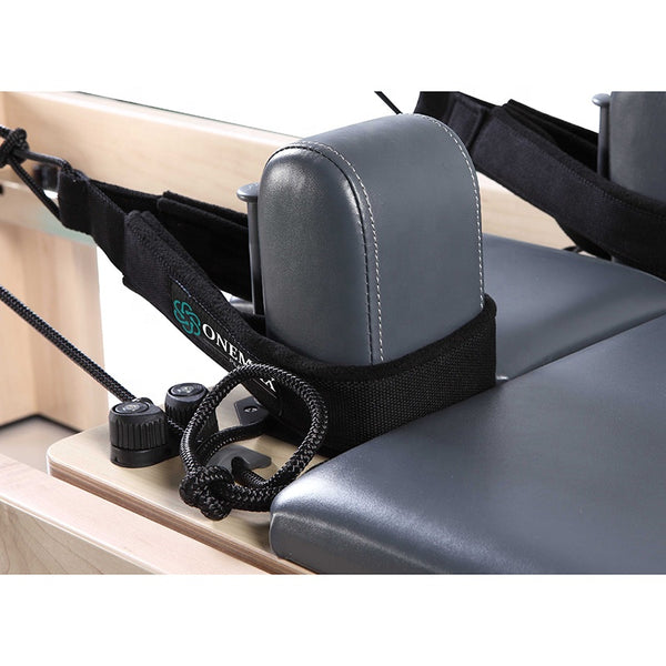 ONEMAX Reformer Pilates made of American white maple wood in Grey leather color